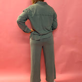 Scout Jersey Flare Pant in Palm Green