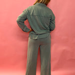 Scout Jersey Flare Pant in Palm Green