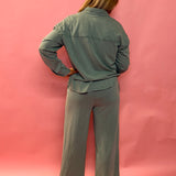 Scout Jersey Flare Pant in Palm Green