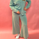 Scout Jersey Flare Pant in Palm Green