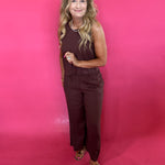 Sloan Linen Top in Choc Cherry (ZSupply) - Shabby 2 Chic Boutiques