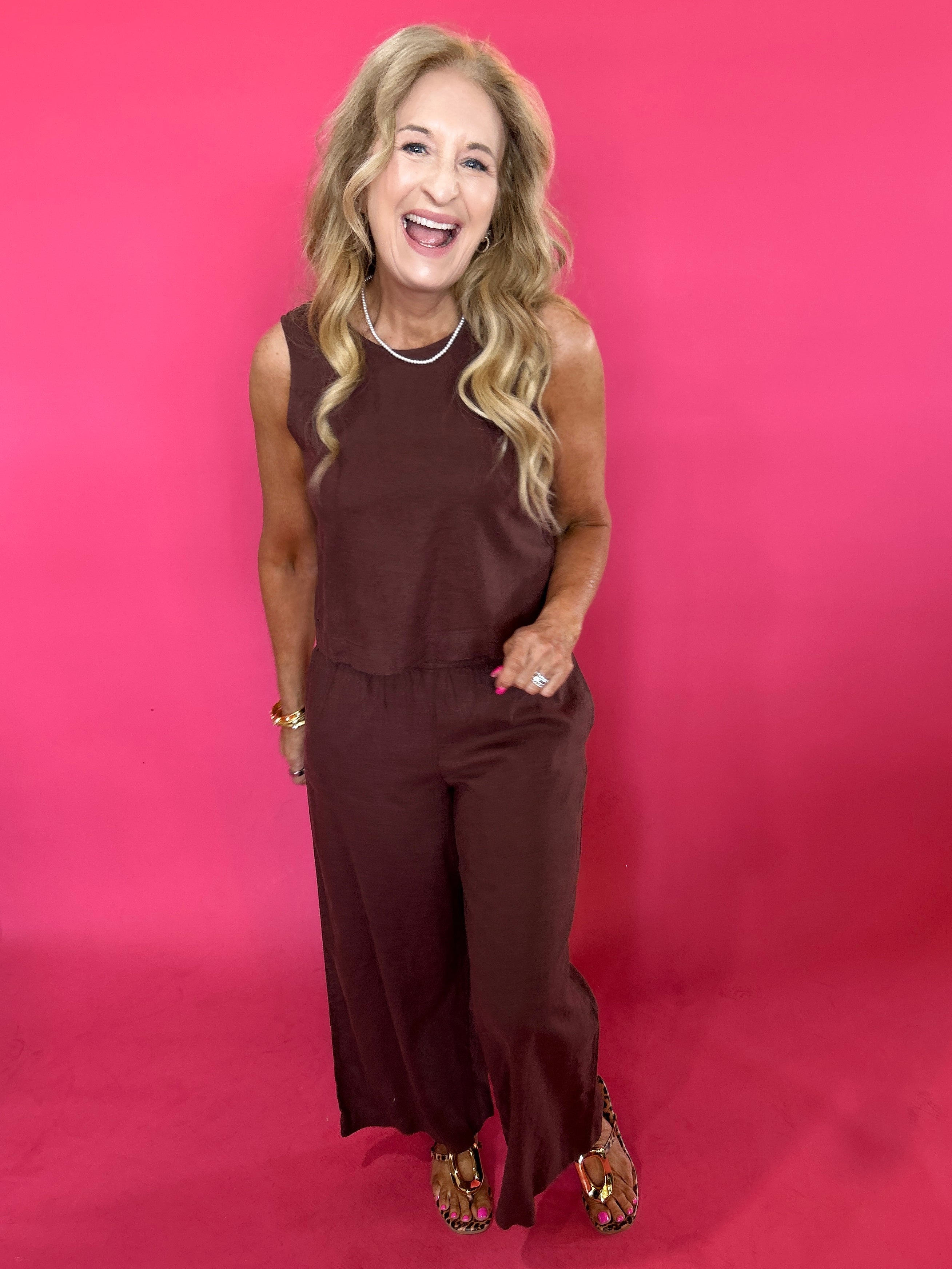 Sloan Linen Top in Choc Cherry (ZSupply) - Shabby 2 Chic Boutiques