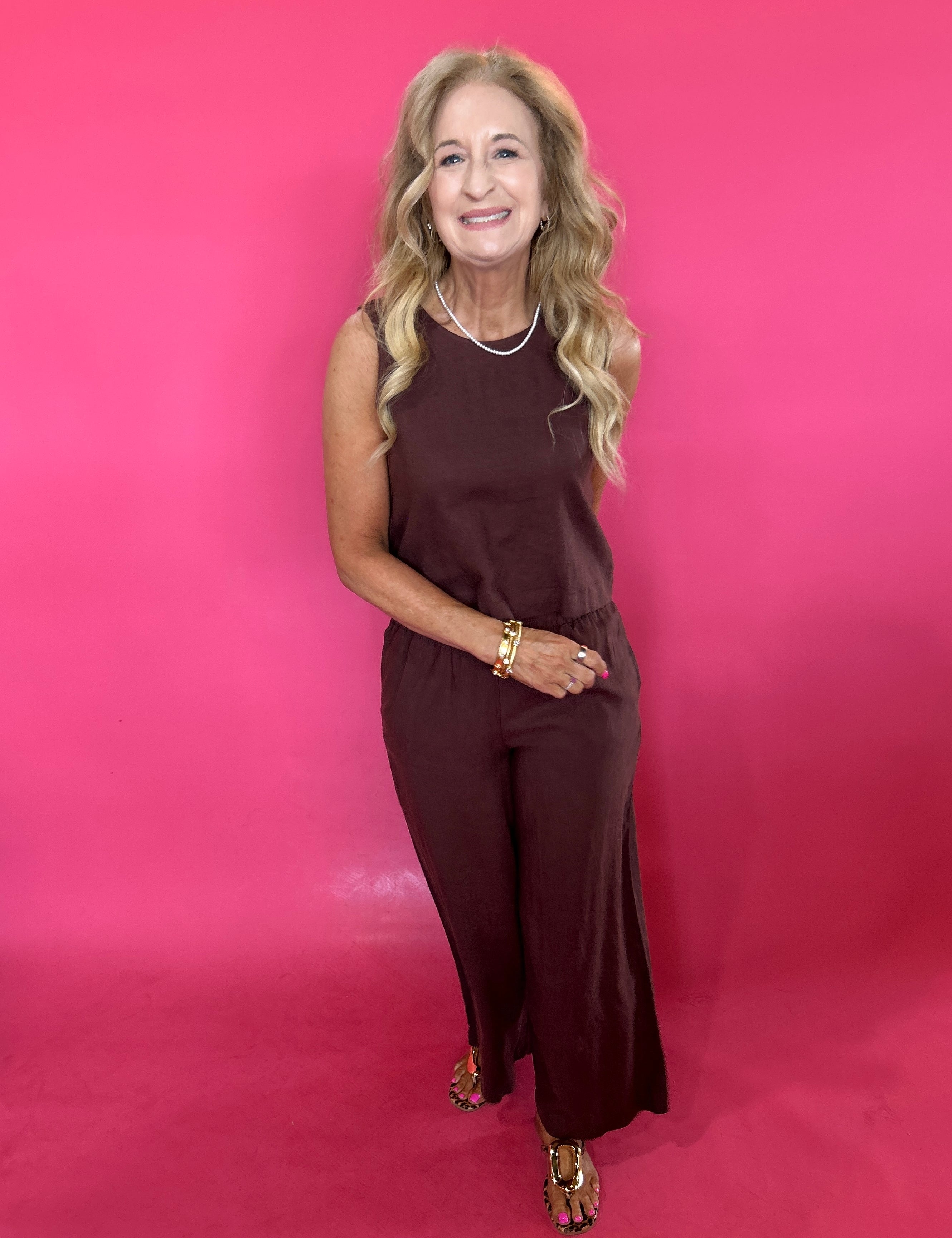 Sloan Linen Top in Choc Cherry (ZSupply) - Shabby 2 Chic Boutiques