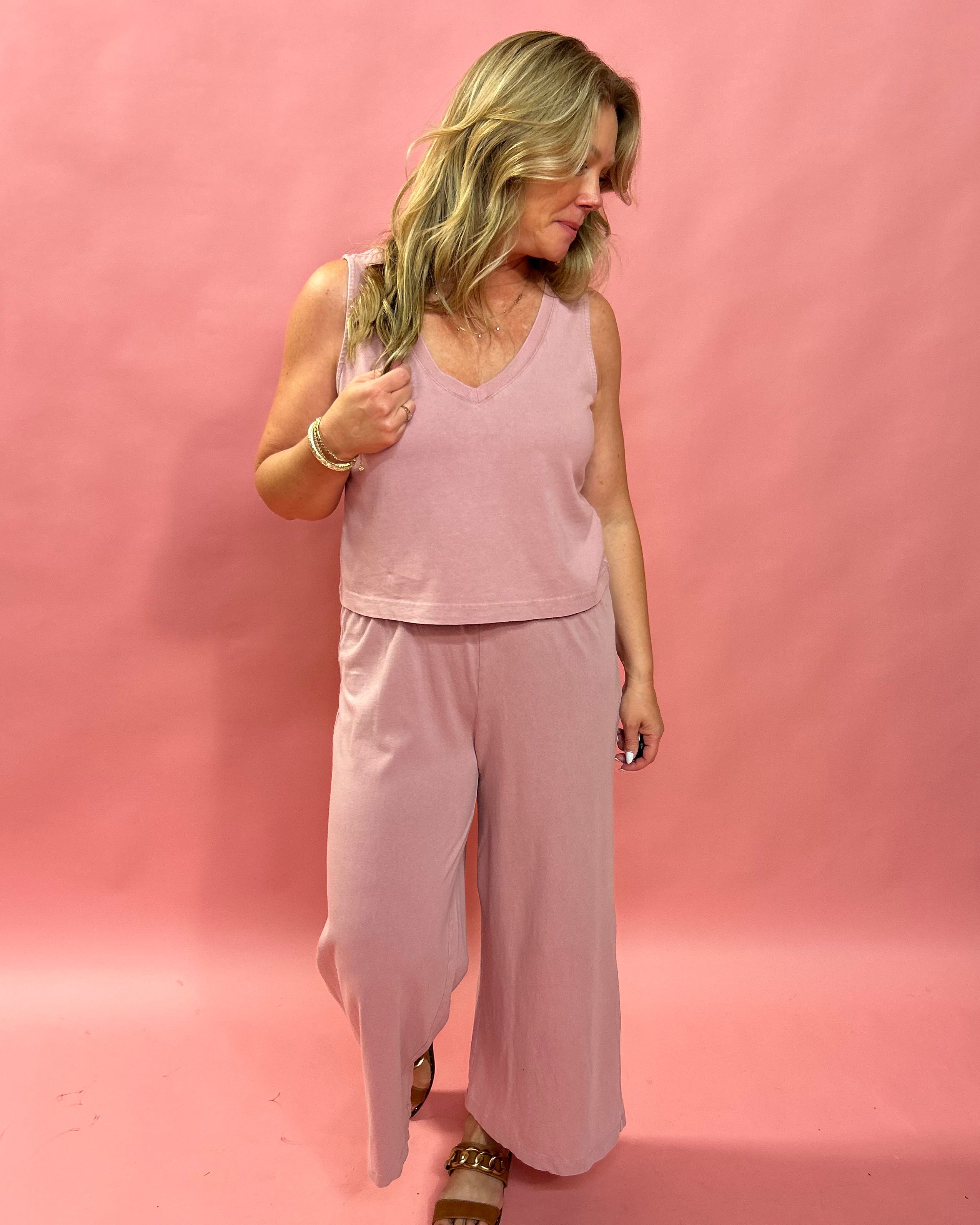 Scout Textured Slub Pant in Pink Smoke