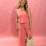 Scout Textured Slub Pant in Sunset Pink