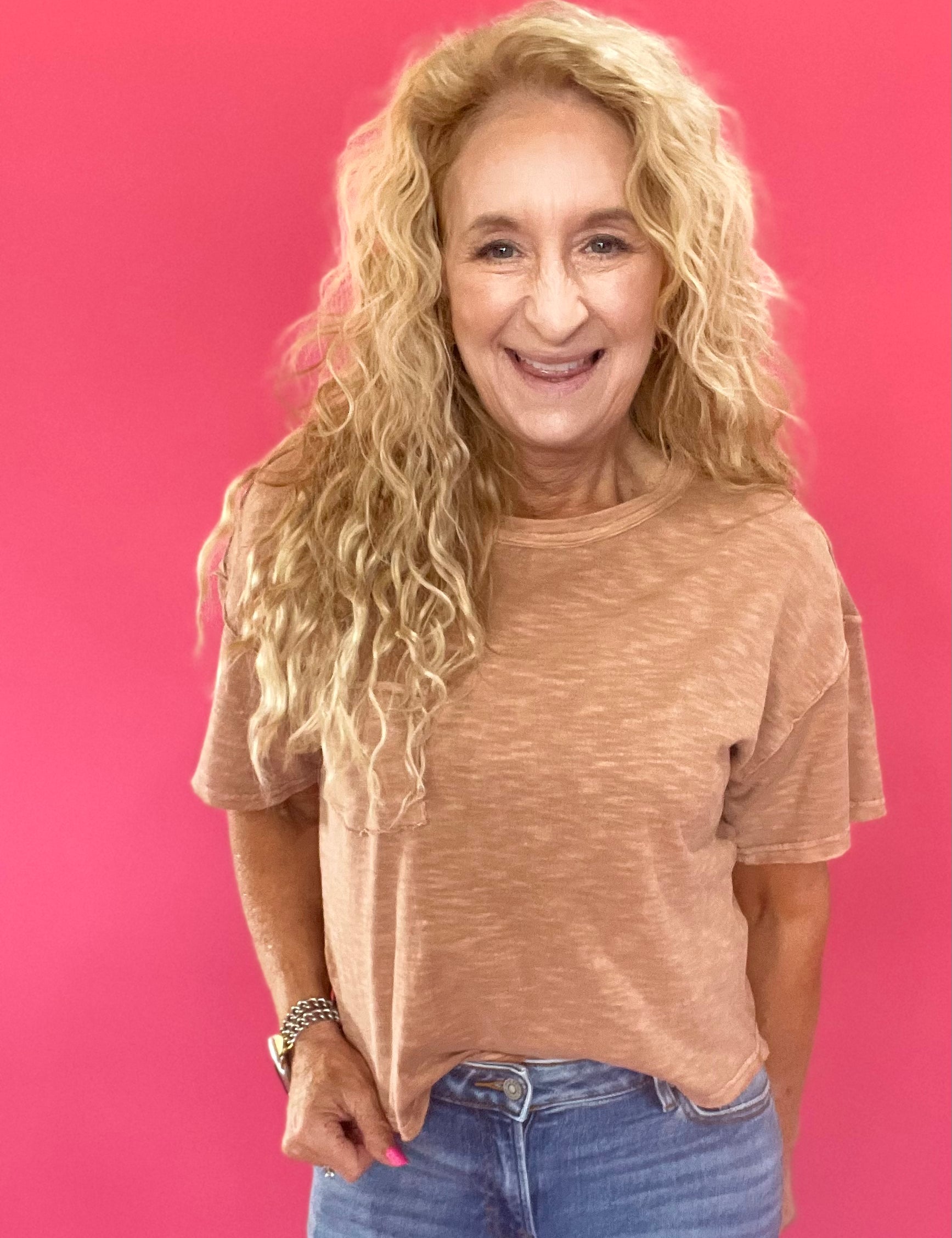 Seam-ingly Perfect Knit Top in Dusty Apricot