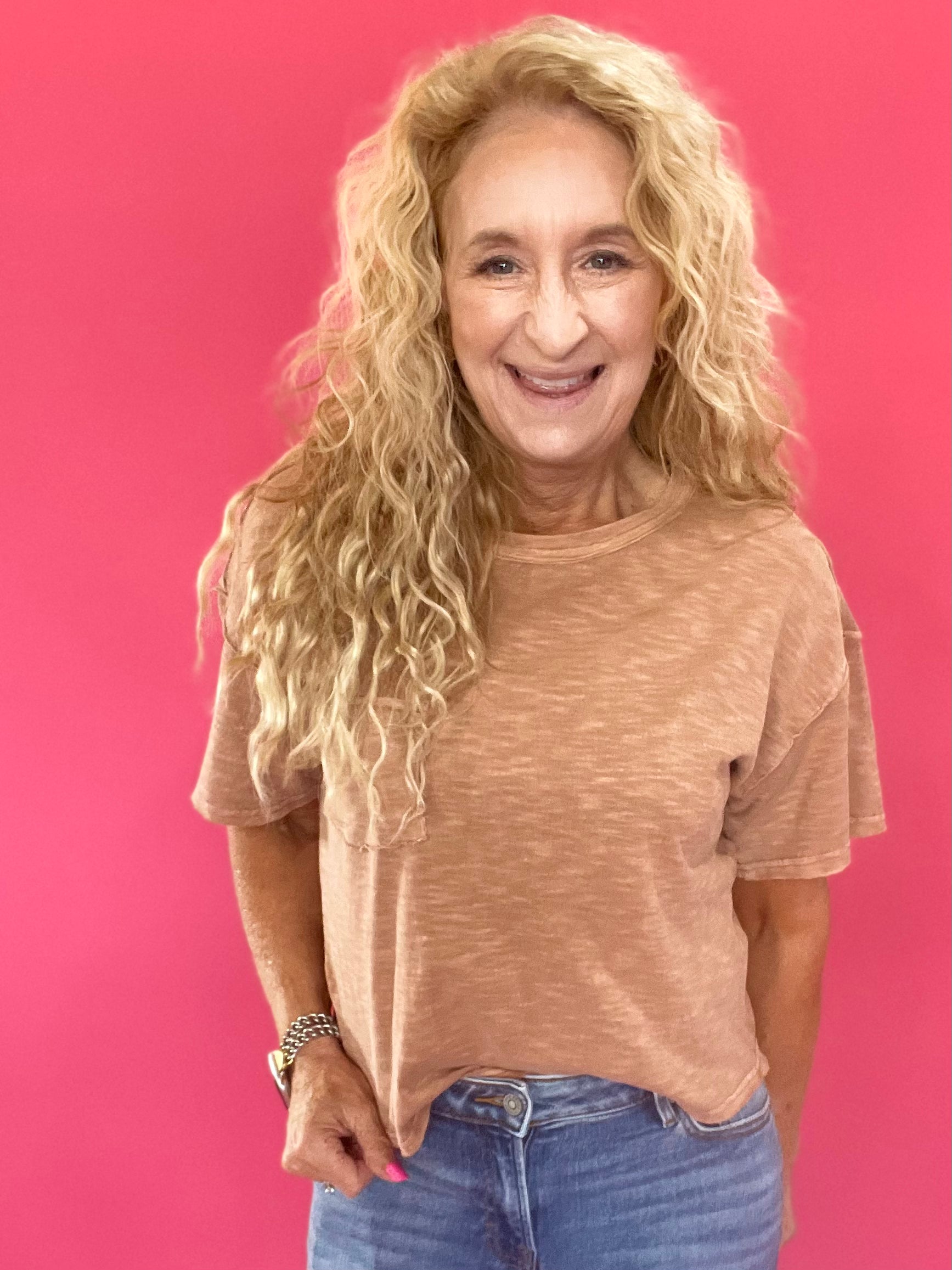 Seam-ingly Perfect Knit Top in Dusty Apricot