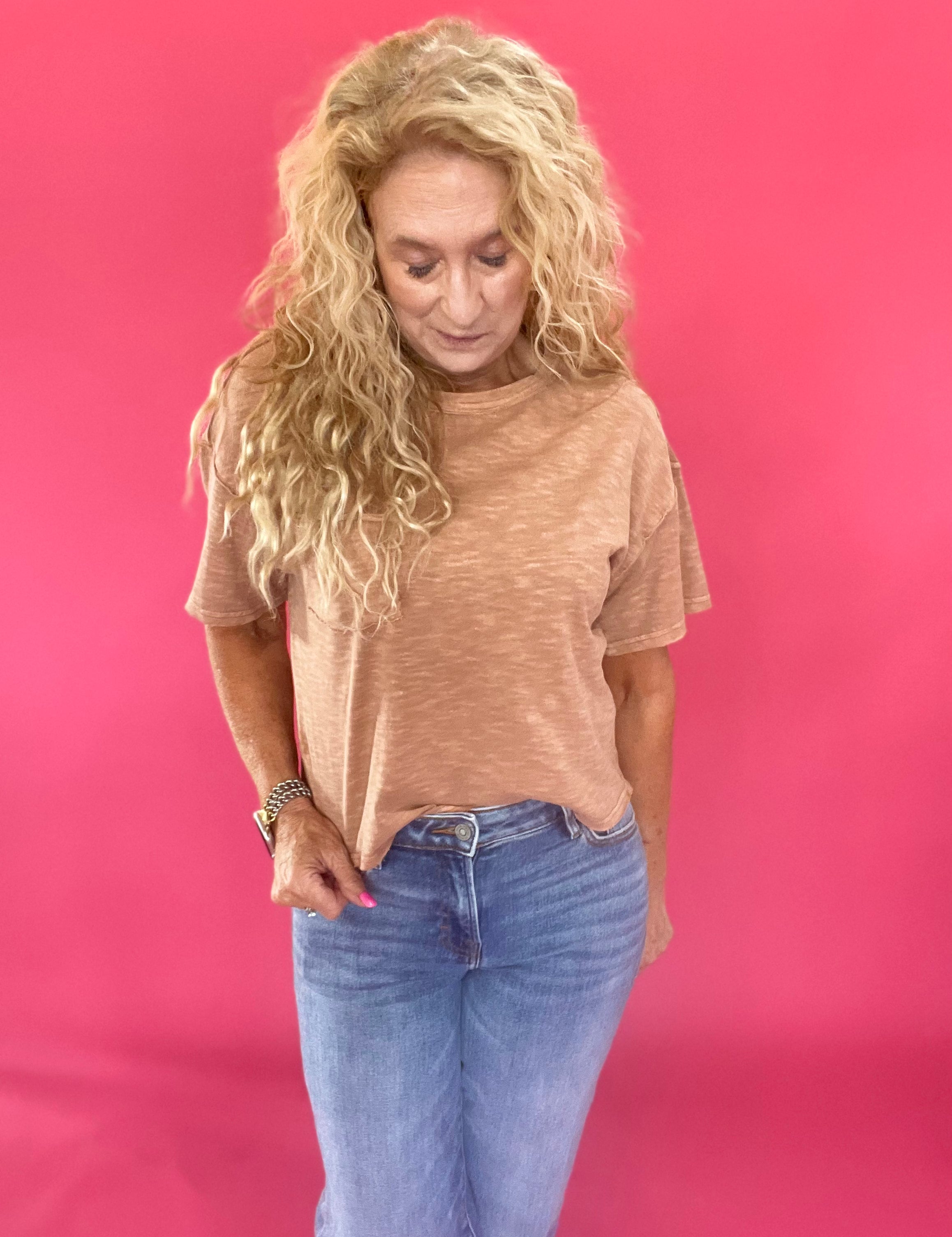Seam-ingly Perfect Knit Top in Dusty Apricot