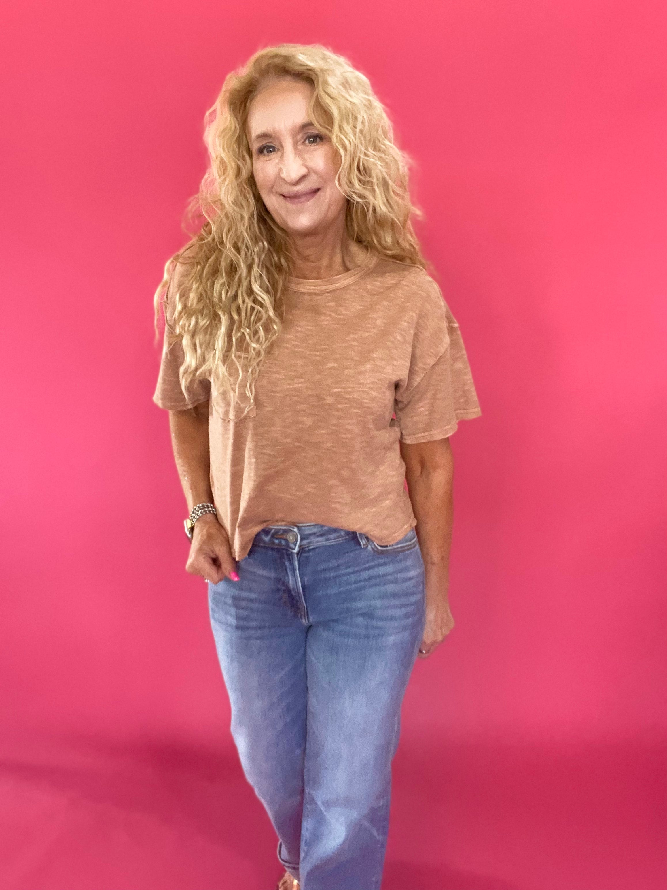 Seam-ingly Perfect Knit Top in Dusty Apricot