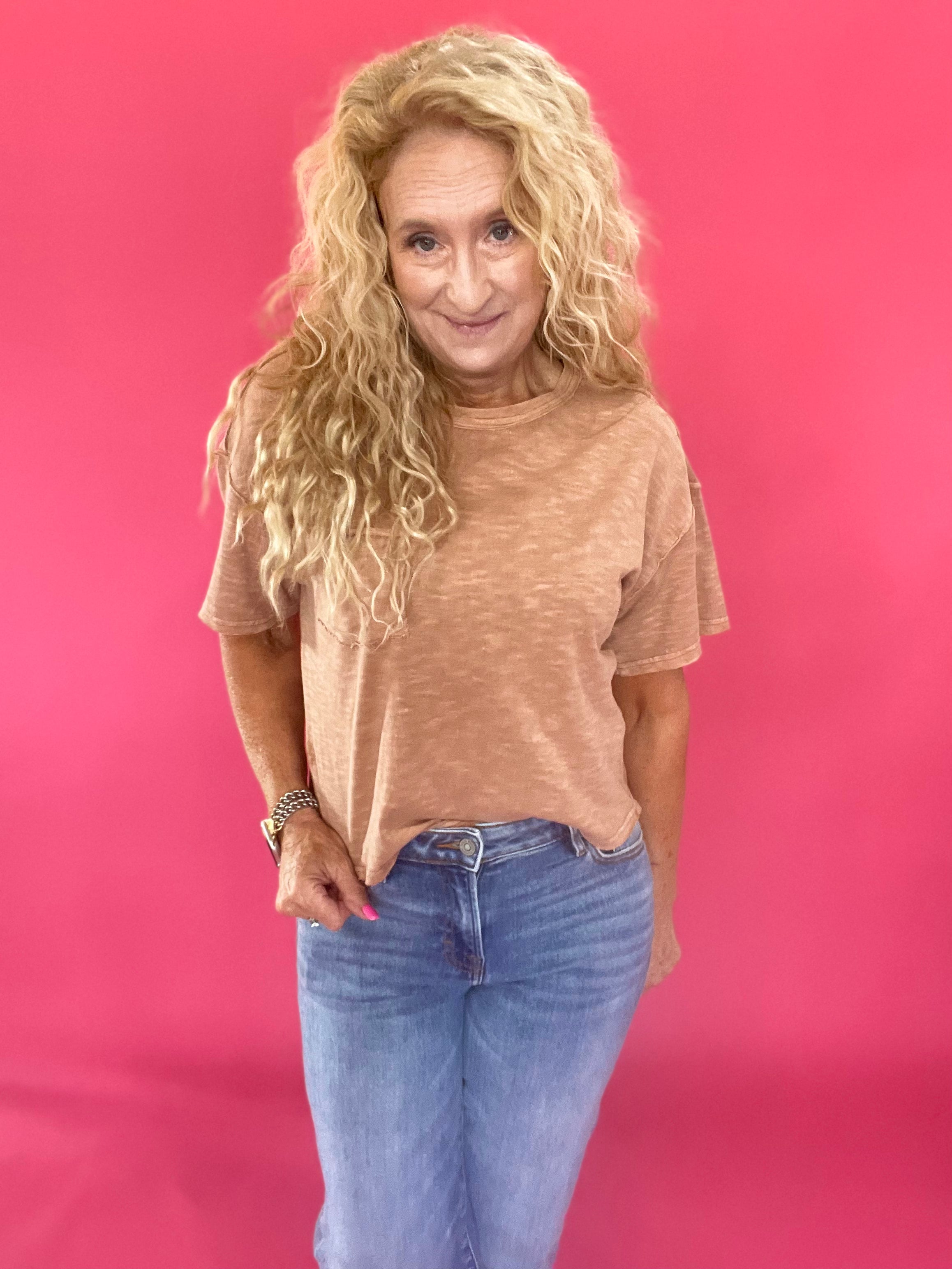 Seam-ingly Perfect Knit Top in Dusty Apricot