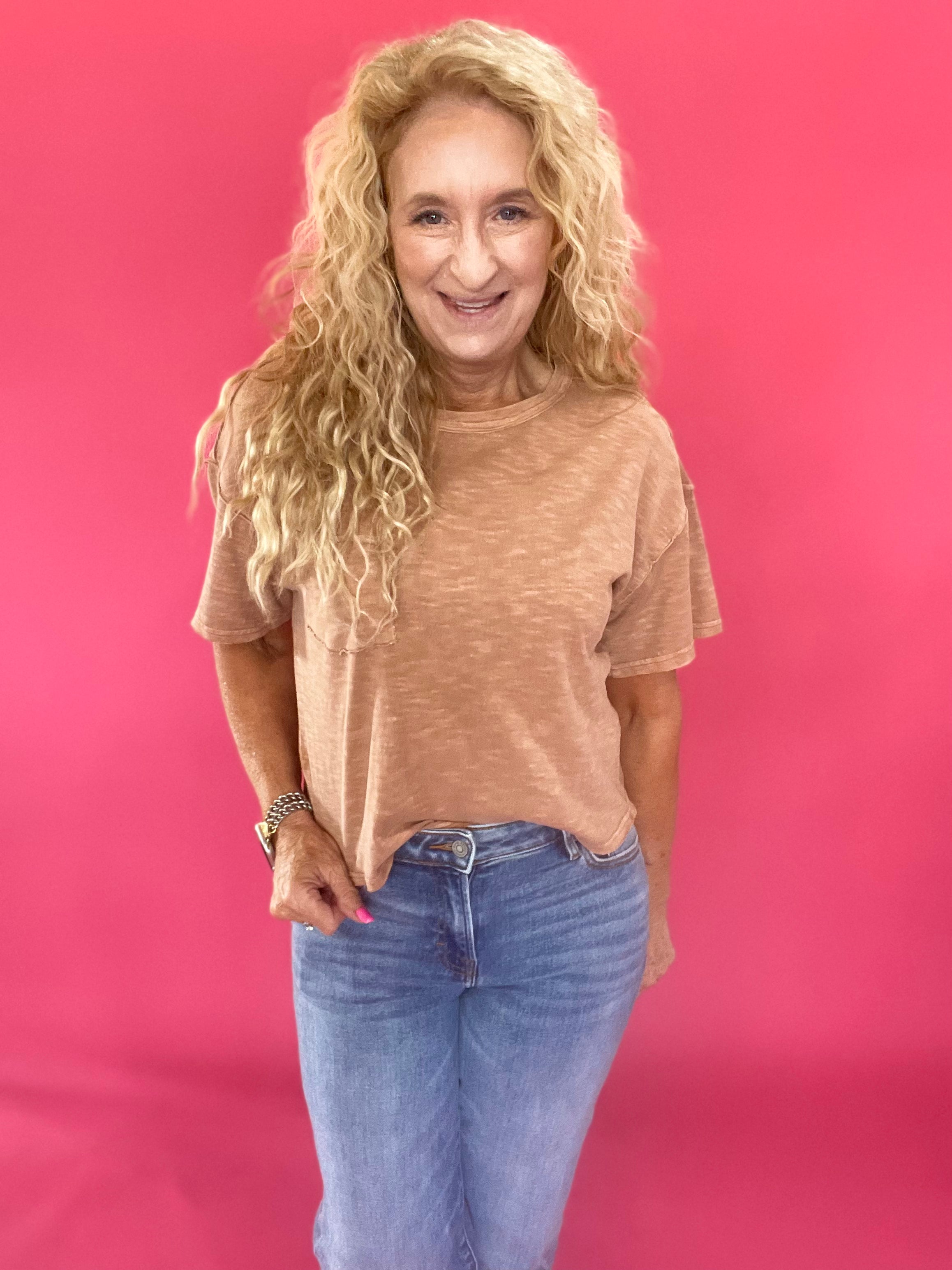 Seam-ingly Perfect Knit Top in Dusty Apricot