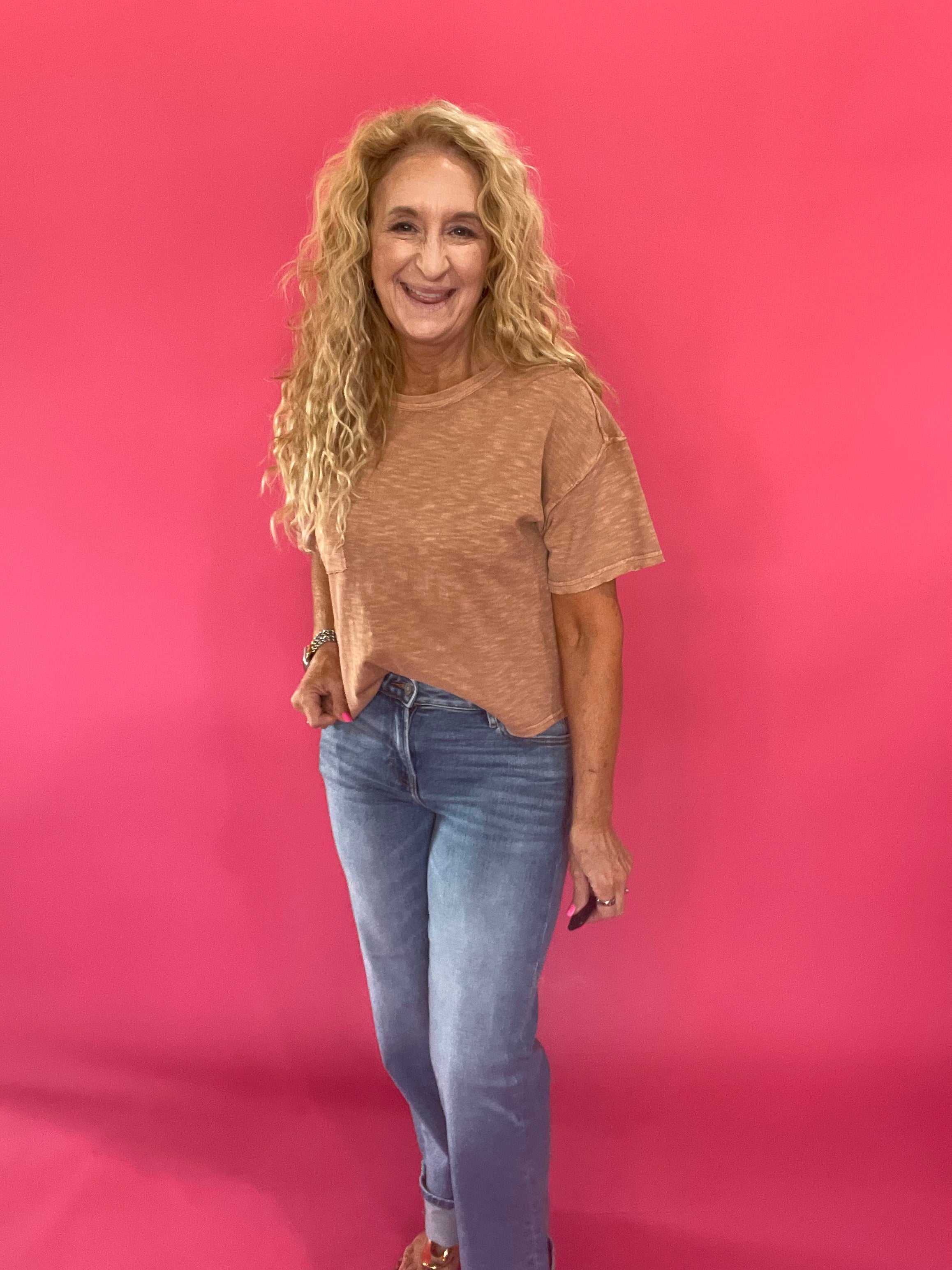 Seam-ingly Perfect Knit Top in Dusty Apricot