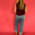Sheer Genius Plisse Mock Neck Blouse in Oxblood