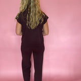 Simply Soft Cap-Sleeve Knit Top in Brown