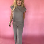 Polished Ease Knit Pants in Grey
