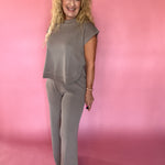 Polished Ease Knit Pants in Grey
