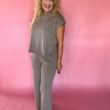 Polished Ease Knit Pants in Grey