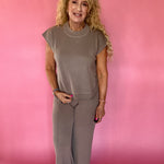 Polished Ease Knit Pants in Grey