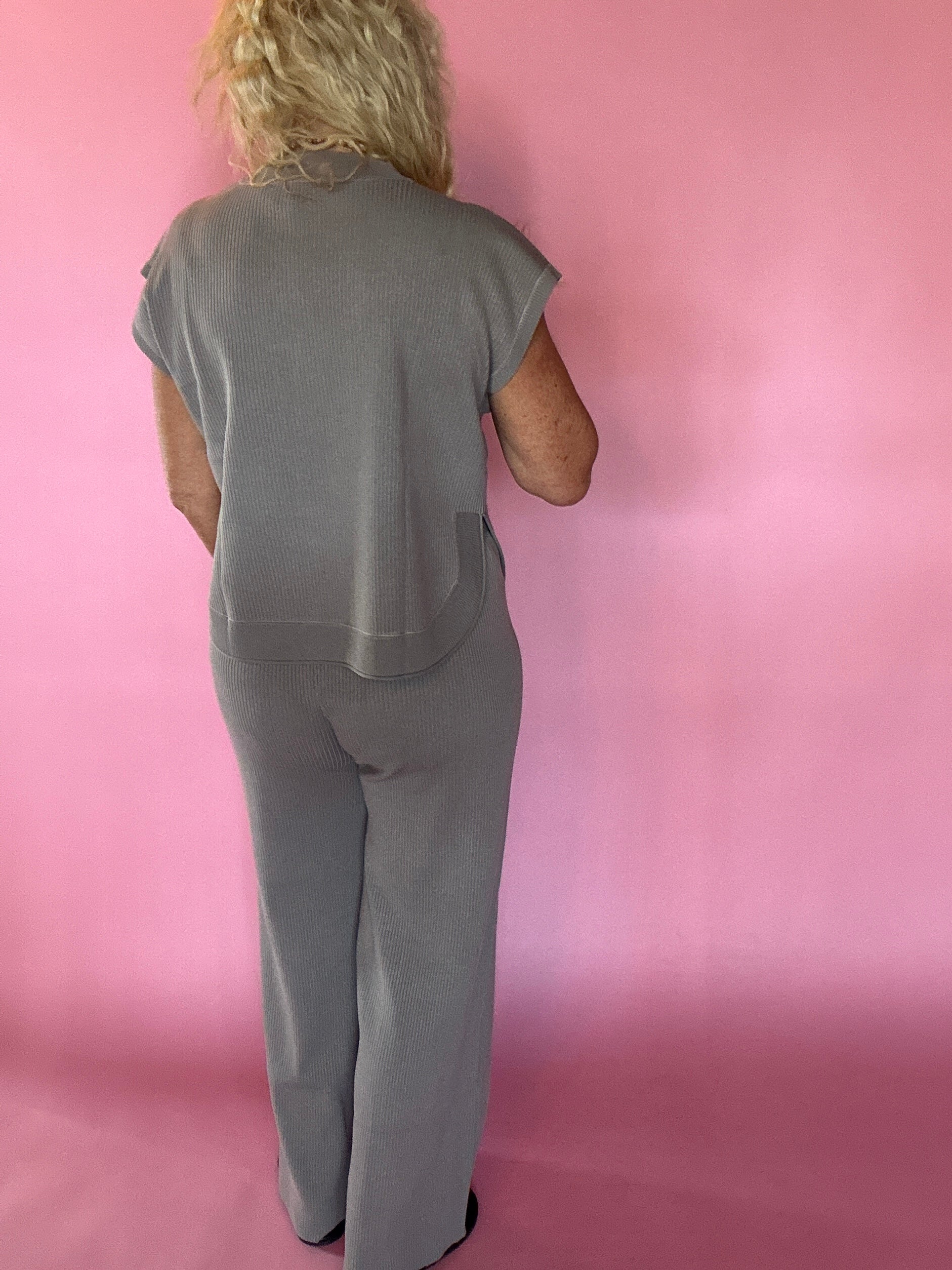 Polished Ease Knit Pants in Grey