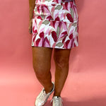 Sleek Motion: Millennium Skort with Pockets in Pink Floral
