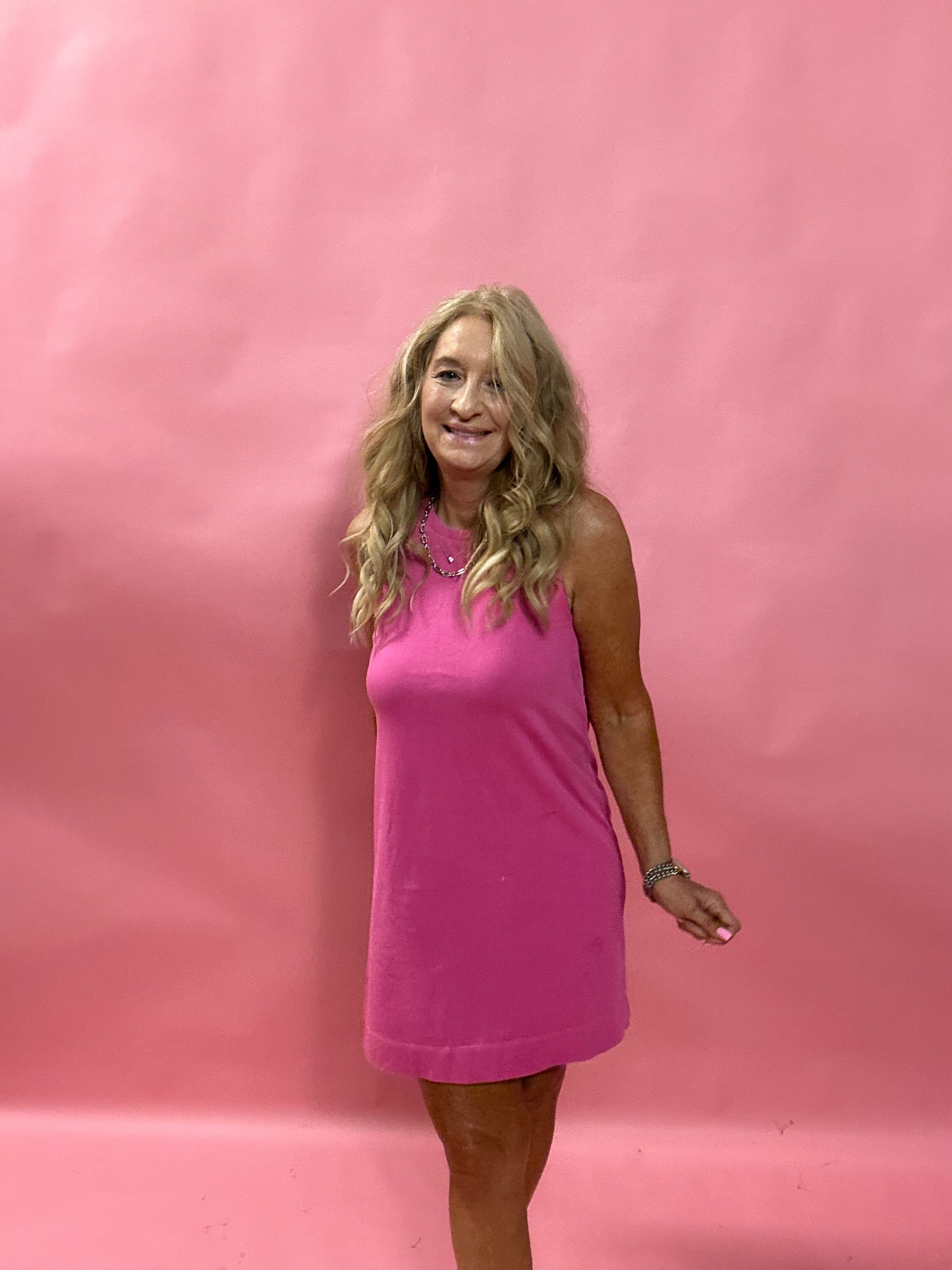 Sloane Tank Dress in Island Pink