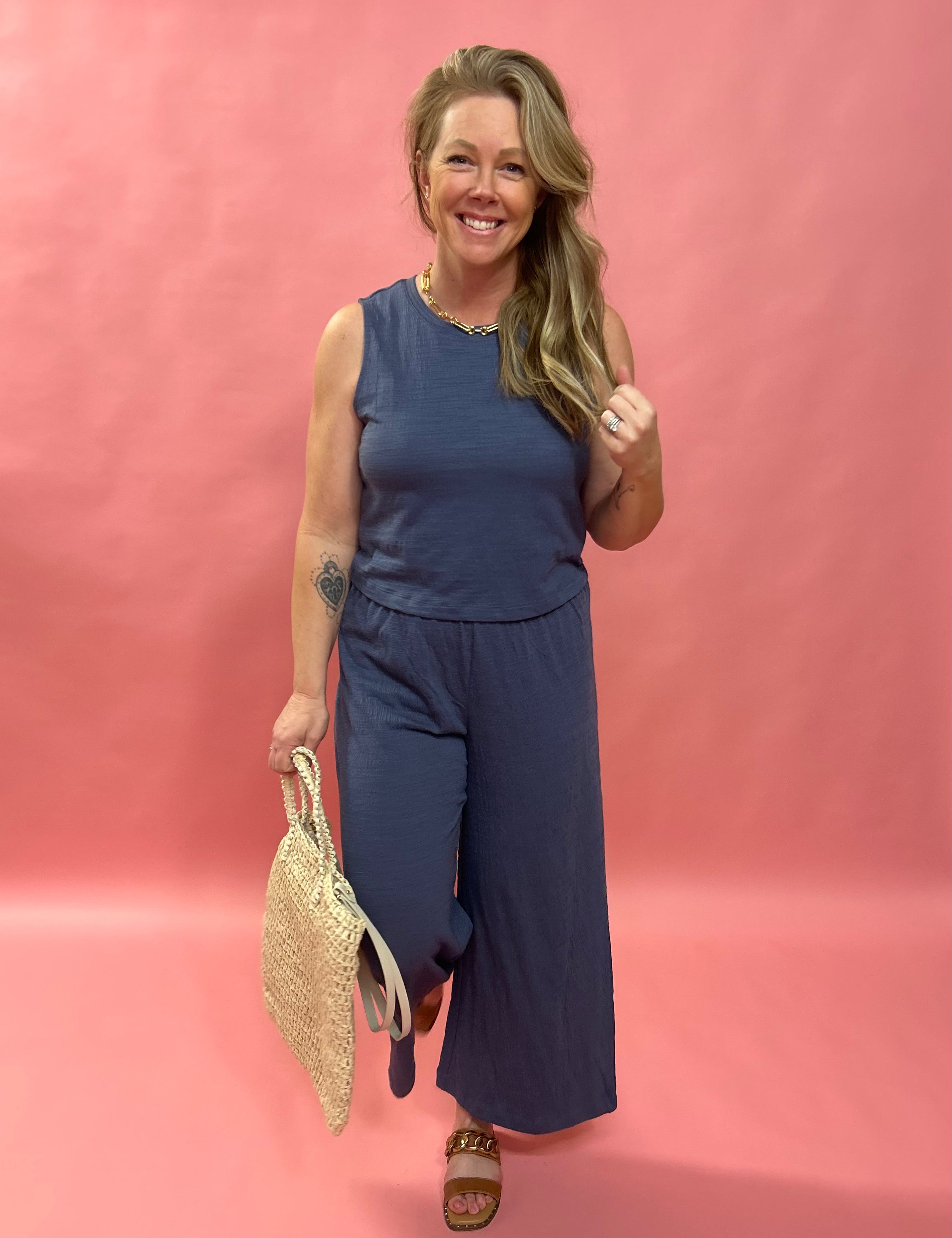 Scout Textured Slub Pant in Worn Blue