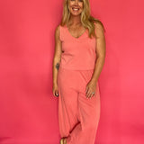 Scout Textured Slub Pant in Sunset Pink - Shabby 2 Chic Boutiques