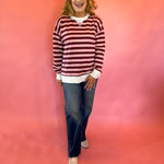 Snow Kissed Color Block Sweatshirt in Pink