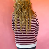 Snow Kissed Color Block Sweatshirt in Pink