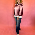 Snow Kissed Color Block Sweatshirt in Pink