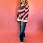 Snow Kissed Color Block Sweatshirt in Pink