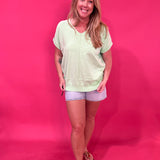 Soft Focus V-Neck Knit Top in Mint - Shabby 2 Chic Boutiques