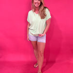 Soft Focus V-Neck Knit Top in Mint - Shabby 2 Chic Boutiques