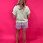 Soft Focus V-Neck Knit Top in Mint - Shabby 2 Chic Boutiques