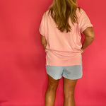 Soft Focus V-Neck Knit Top in Pink - Shabby 2 Chic Boutiques