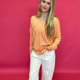 Soft Glow V-Neck Tunic Sweater in Coral - Shabby 2 Chic Boutiques