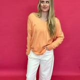 Soft Glow V-Neck Tunic Sweater in Coral - Shabby 2 Chic Boutiques