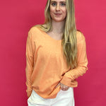 Soft Glow V-Neck Tunic Sweater in Coral - Shabby 2 Chic Boutiques