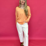 Soft Glow V-Neck Tunic Sweater in Coral - Shabby 2 Chic Boutiques