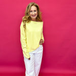 Soft Spotlight One-Shoulder Sweater Top in Yellow - Shabby 2 Chic Boutiques