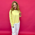 Soft Spotlight One-Shoulder Sweater Top in Yellow - Shabby 2 Chic Boutiques