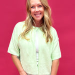 Soft Structure Single-Button Cape Sweater in Mint - Shabby 2 Chic Boutiques