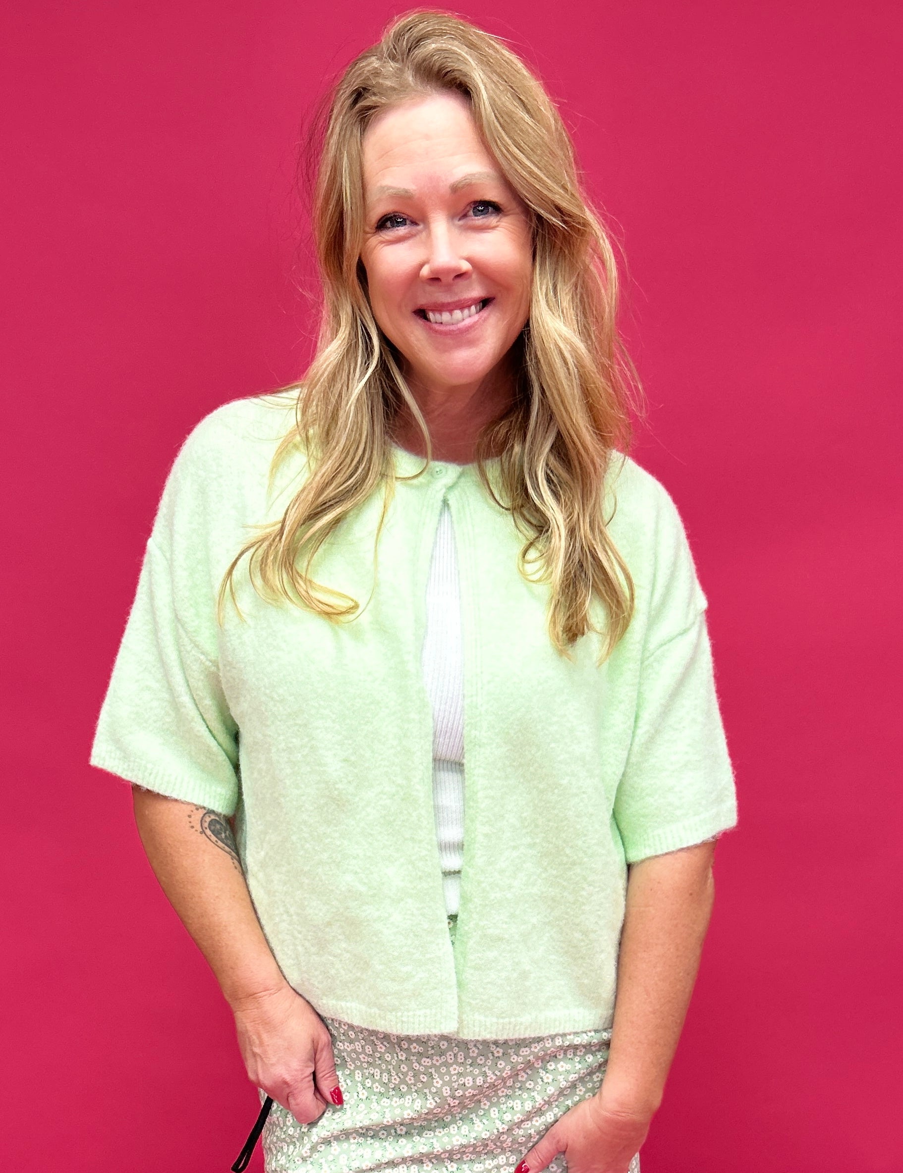 Soft Structure Single-Button Cape Sweater in Mint - Shabby 2 Chic Boutiques