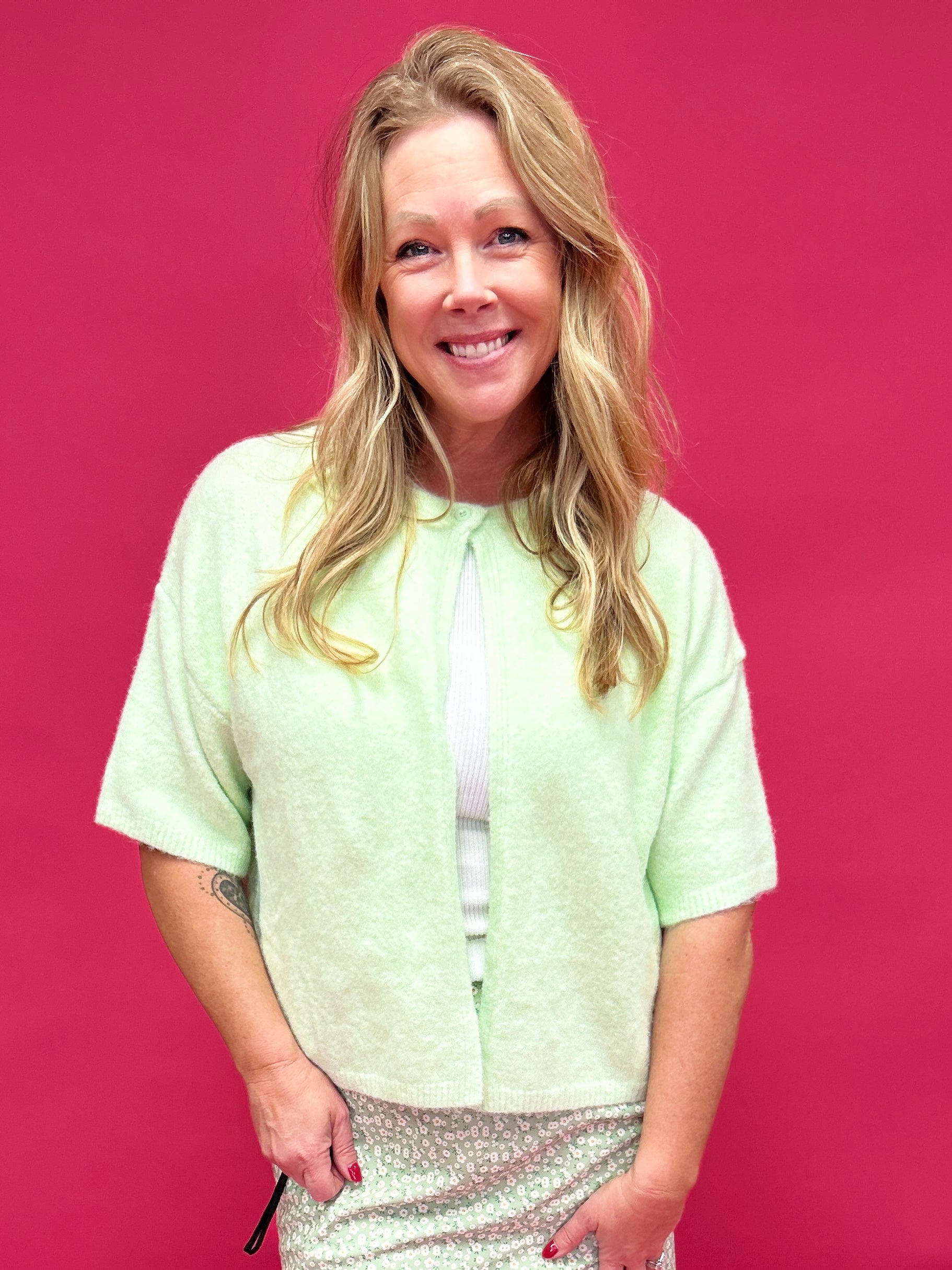 Soft Structure Single-Button Cape Sweater in Mint - Shabby 2 Chic Boutiques