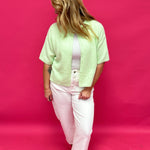 Soft Structure Single-Button Cape Sweater in Mint - Shabby 2 Chic Boutiques