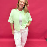 Soft Structure Single-Button Cape Sweater in Mint - Shabby 2 Chic Boutiques