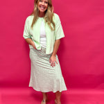 Soft Structure Single-Button Cape Sweater in Mint - Shabby 2 Chic Boutiques