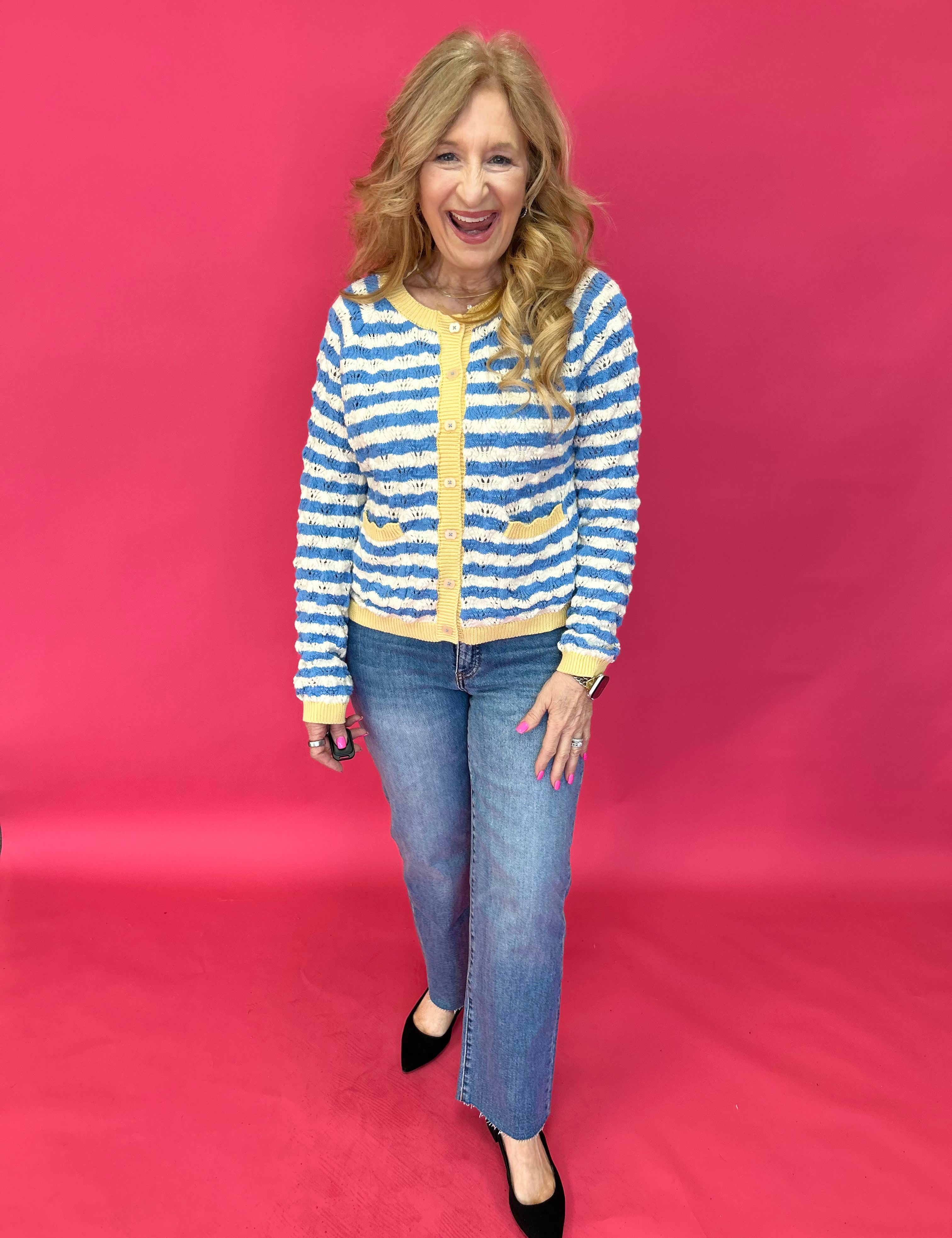 Soft Wave Contrast Knit Sweater - Shabby 2 Chic Boutiques