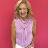 Sophia Tie Neck Knit Top in Lavender - Shabby 2 Chic Boutiques