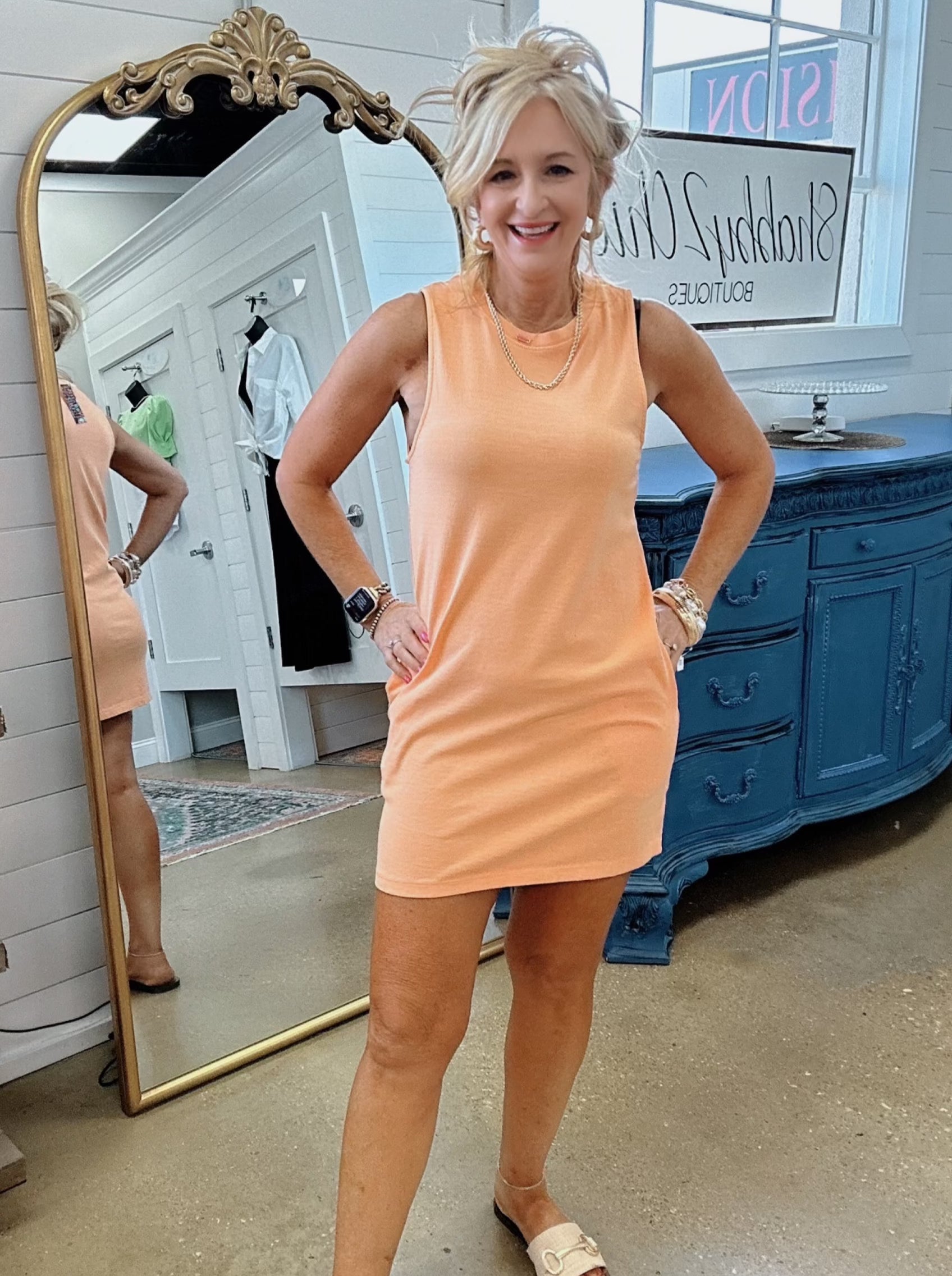 Sorrel Cotton T-Shirt Dress in Orange